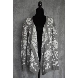 Gray floral cardigan